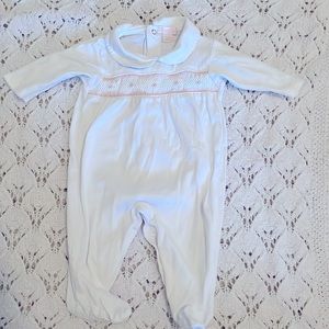 Kissy kissy smocked footie. Size 3-6 months
